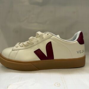 Veja Cream and Burgundy Sneakers